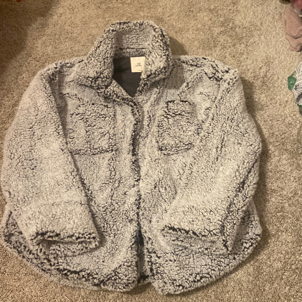 Gray Sherpa teddy jacket